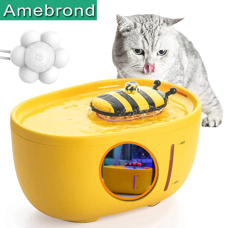 CatWaterFountainAutomaticDrinkerforCats2LCatDrinkingFountain