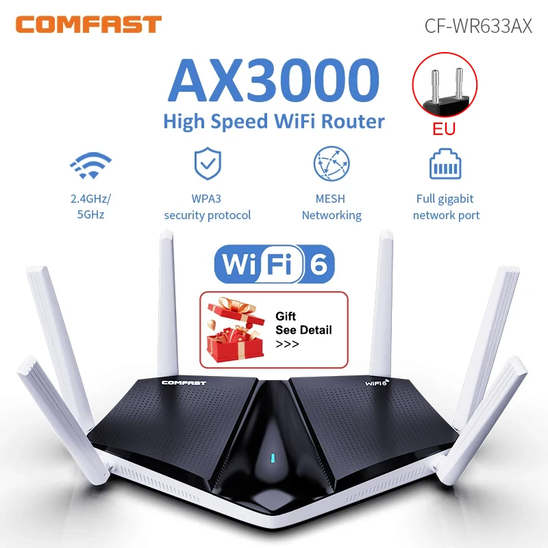 Comfast Ax3000 Wifi6 5ghz Mesh Wifi Router Mu-mimo Full Gigabit Wi-fi Coverage Antenas Network Extender Amplifier For Home