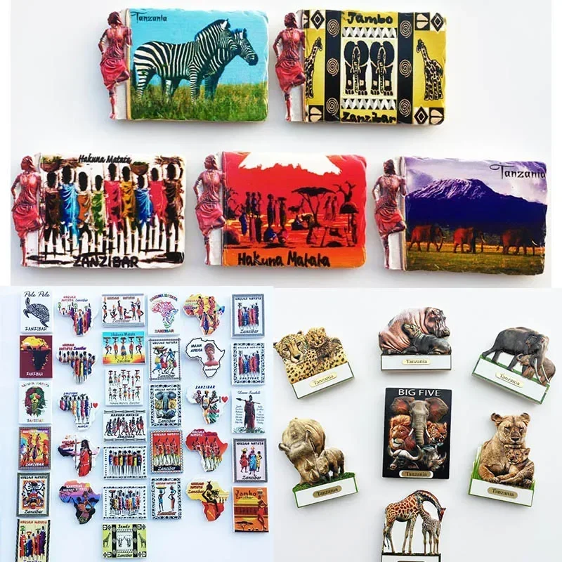 3D Kilimanjaro Tanzania Frigorifero Magnete per Frigorifero Magnete in Vetro Cristallo Viaggio turistico Souvenir Collection Regalo Adesivo Magnetico