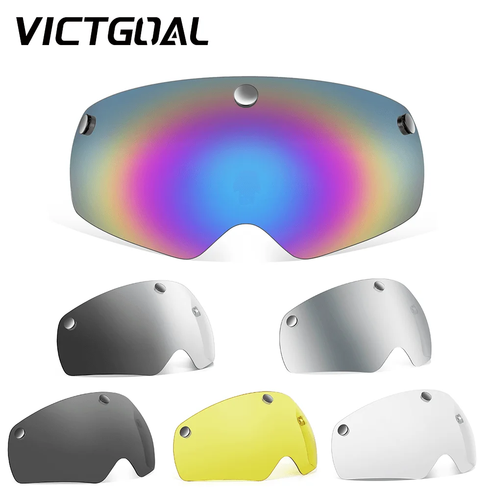 VICTGOAL Bicycle Helmet Lens Magnetic Goggles UV Protection Sunglasses MTB Road Bike Helmets Visor For Man Night Cycling Glasses