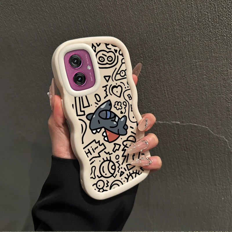 Grey Shark Wavy Silicone Phone Case Cover