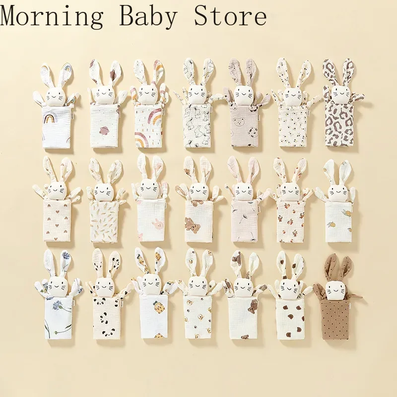 Cartoon Printing Soothing Towel Baby Blanket Cotton Gauze Baby Infant Sleeping Doll Saliva Towel Toddler Toys Babies Items 2