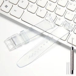 Silicone Watch Band for Women and Kids - Soft, Waterproof Replacement Strap with Tool (Transparent)