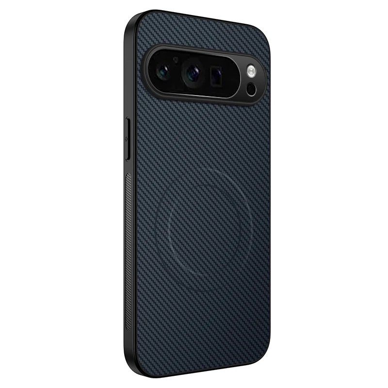Luxury Carbon Fiber Slim Shockproof Phone Case with Protective Lens Cover