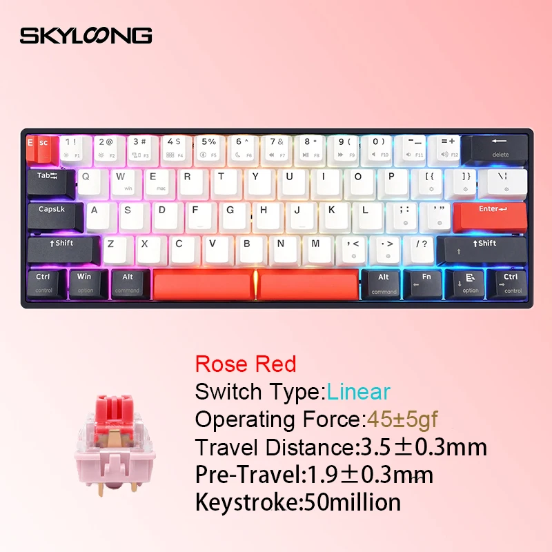 SKYLOONG GK61 QMK/VIA Keyboard Wired Gaming Mechanical Keyboard