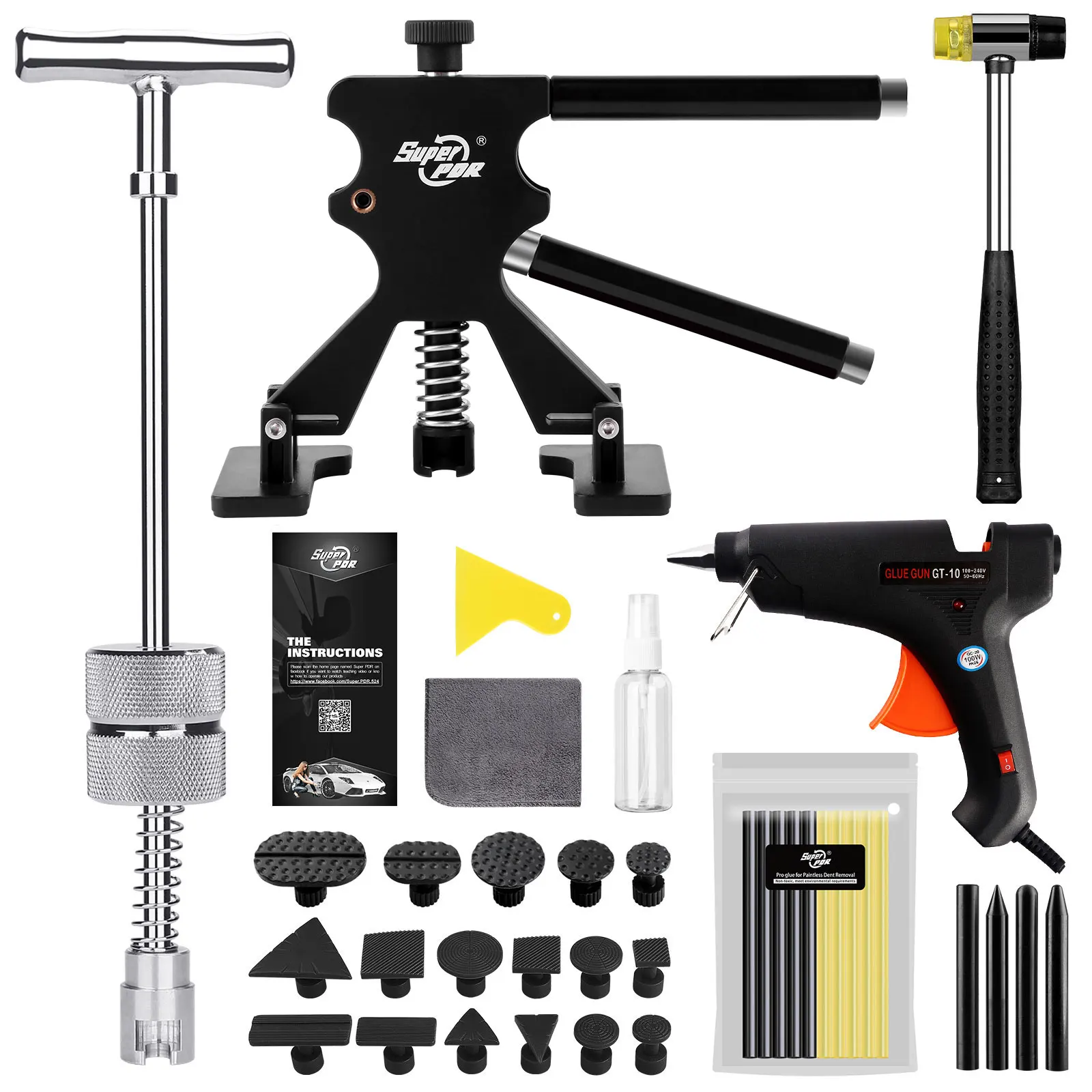 PDR Car Paintless Dent Repair Tools Kit Dent Removal Car Body Repair Kit Removal Dent Puller Tool Kit Car Tools for Auto Repair