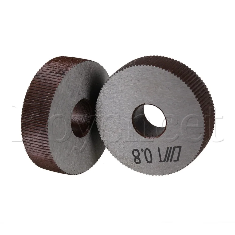 2x Steel Single Straight Coarse 0.8mm Pitch Linear Knurling Wheel 28mm OD