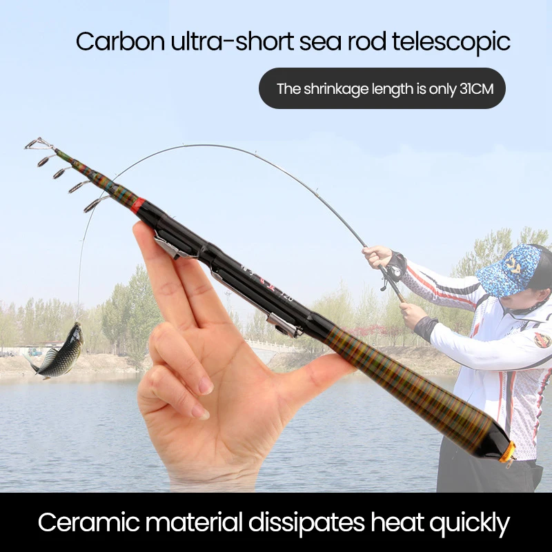 Carbon Telescopic Road Sub Pole Short Mini Adjustable Fishing Rod