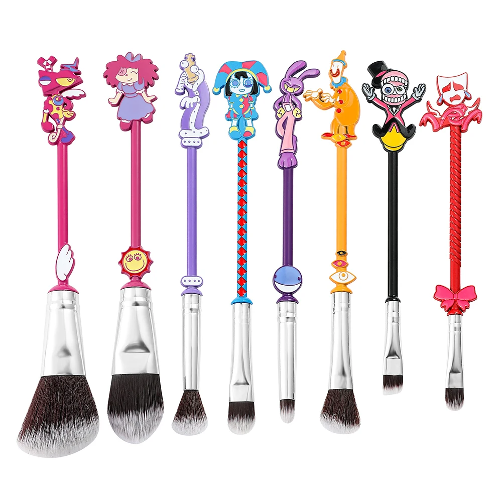 Cartoon Anime The Amazing Digital Circus Creative Makeup Brushes Set Di 8 Pezzi Eye Foundation Shadow Cosmetic Brush Tools Fan Gift