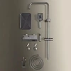 Juego de sistema de ducha con teclas de Piano, juego de ducha de baño, gris, negro, bañera, grifo de ducha caliente y fría, LED, 3