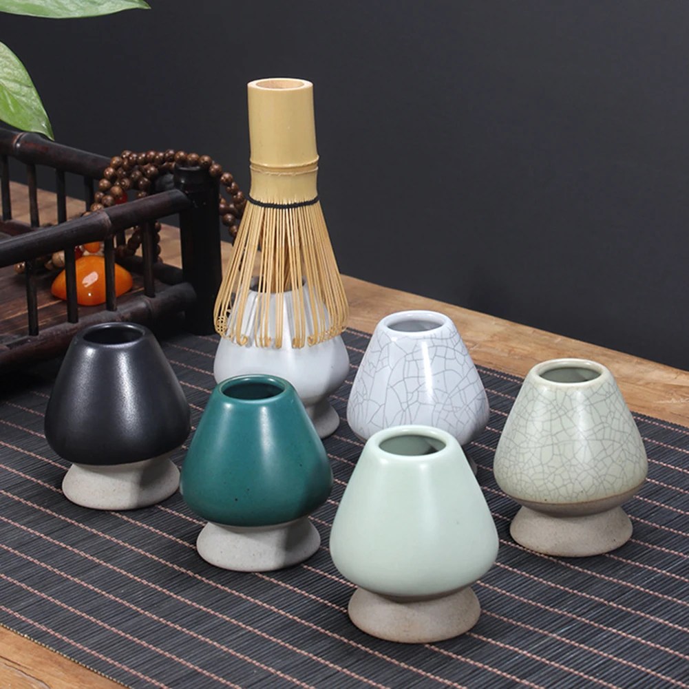 Ceramic Matcha Green Tea Chasen Holder Japanese Stand Bowl Bamboo Whisk Grinder Brushes Tea Tool Holder Teaware Sets Accessories
