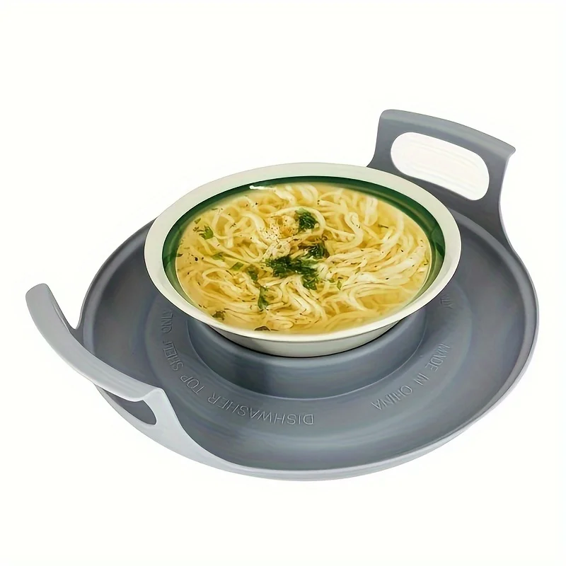 1pc Microwave-Safe Cool Caddy with Ergonomic Handles-Heat-Resistant Carrying Tray for Bowls & Plates microwave caddy