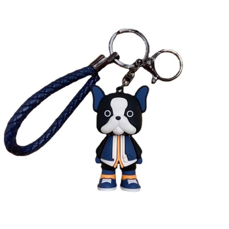Gradient Color Bulldog Keychain For Students' Backpacks, Birthday