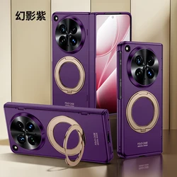 Premium Phone Case with Oil - Spray Finish & Built - In Stand, Includes HD Screen Protector for OPPO Find N6 (Purple)