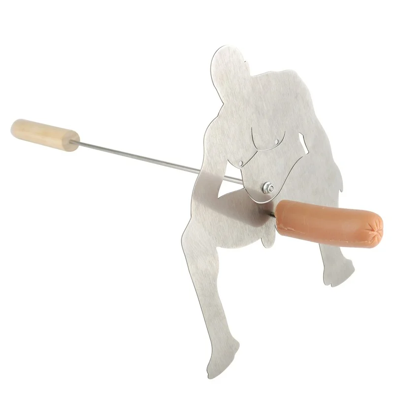 Fun Stainless Steel Barbecue Fork Bonfire Accessories Hot Dog BBQ Adult Barbecue Grill Telescopic Stick