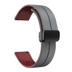 Versatile 22mm Premium Watch Band Replacement Strap - Sleek and Stylish Wristband Accessory for Realme 2 2 Pro (Gray wine red)