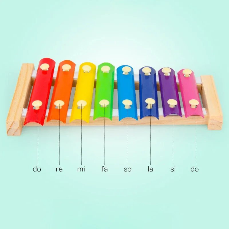 Wooden 8 Tones Multicolor Xylophone Wood Musical Instrument Toys For Baby Kids Wood Musical Instrument Toys Accessories 5