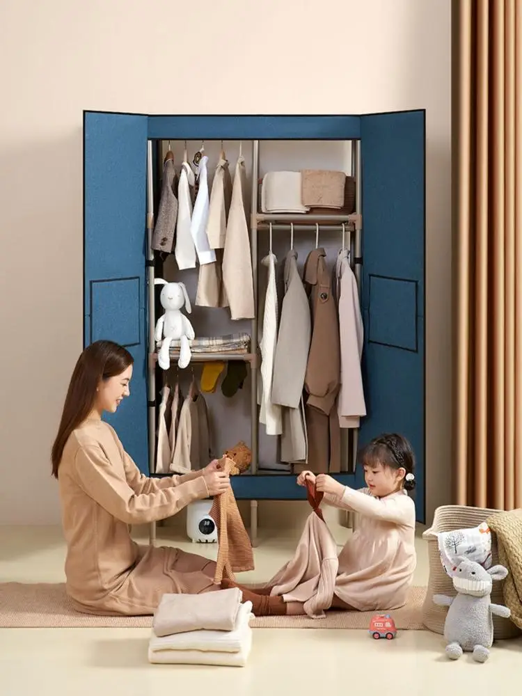 Dtotc 220V 50Hz Household Fast Drying Wardrobe Small Air Heater Large Capacity Wind Drying Portable Clothes Disinfection Dryer