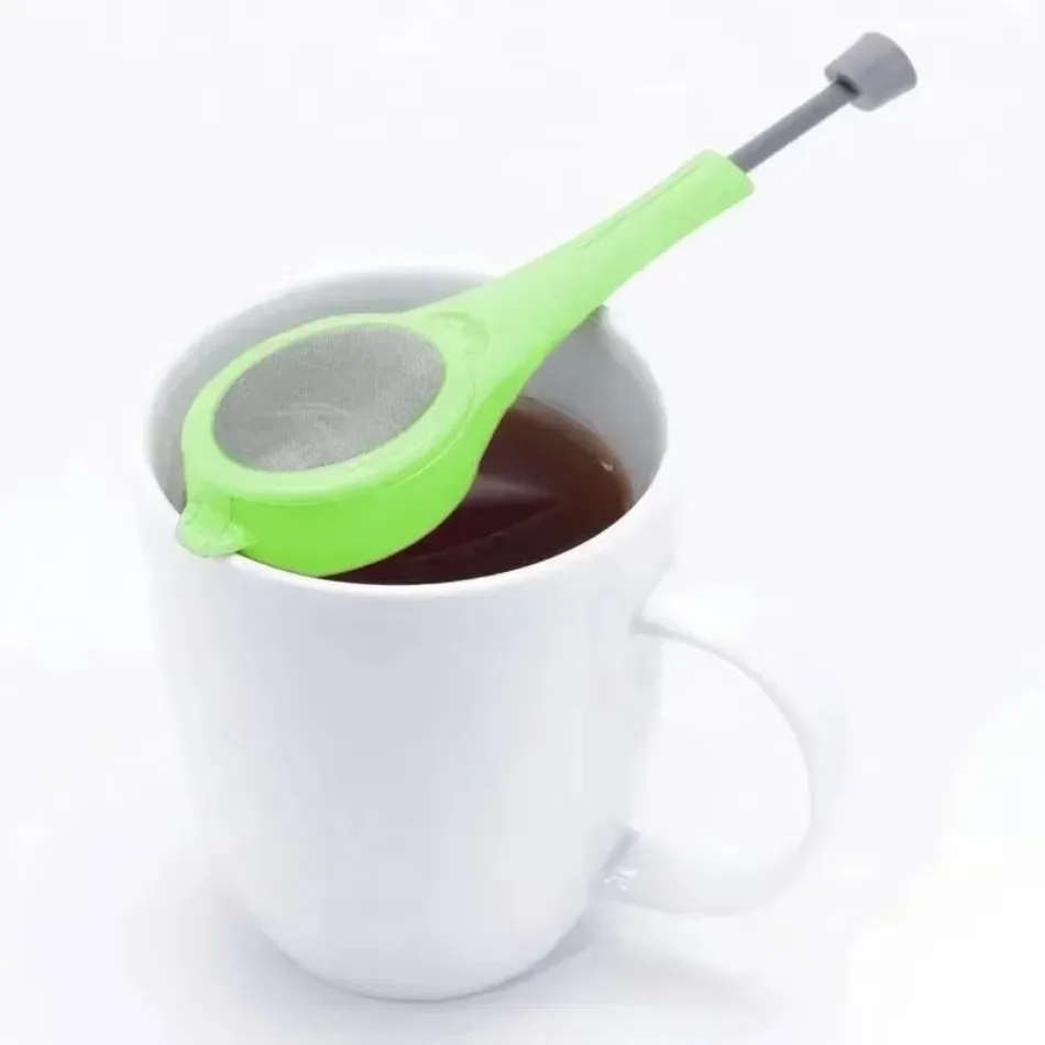 Healthy Tea Infuser Kitchen Built-in Plunger Tea Gadget Reusable Tea Bag Coffee Strainer Measure Swirl Steep Stir&Press Gadget