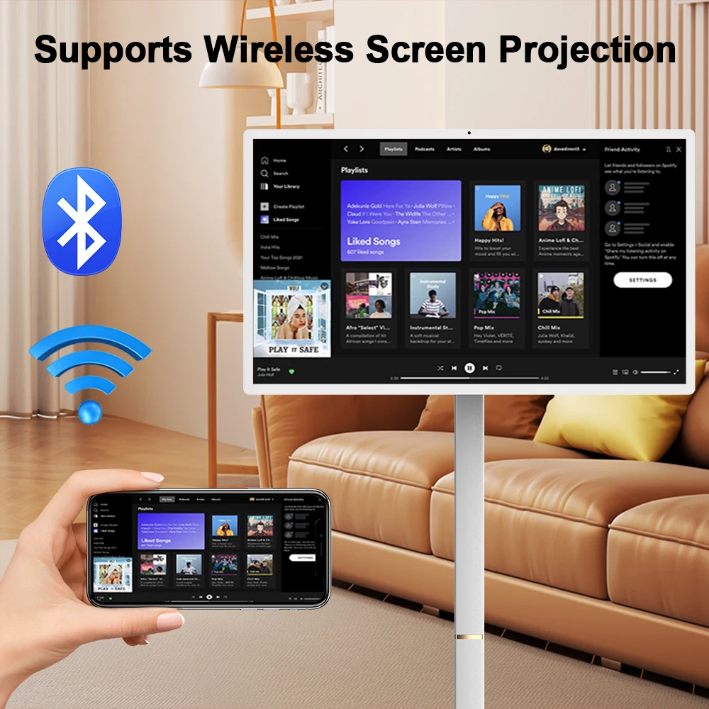 27-Inch Color Interactive Mobile Display 4+64G Smart TV Touch Screen Portable TV Portable For Office And Home USE - Image 2