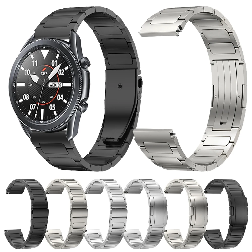 

Luxury Titanium Strap For Samsung Galaxy Watch3 45mm 46mm S3 Classic Band For Huawei Watch 4 Pro GT 3 2 Bracelet Metal 22mm Men