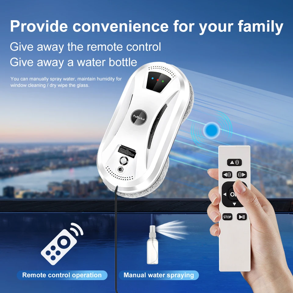 Ultra Thin Robot Window Vacuum Cleaner with Remote Control