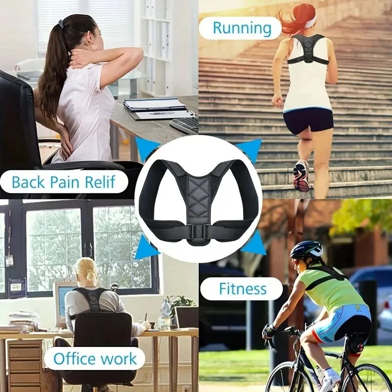Posture Corrector Belt Posture Corrector Clavicle Spine Back Belt Adjustable Unisex Upper Back Shoulder Lumbar Posture Correction