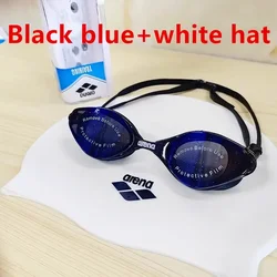 Professional Anti - Fog Waterproof Swimming Goggles with UV Protection (Black Blue)