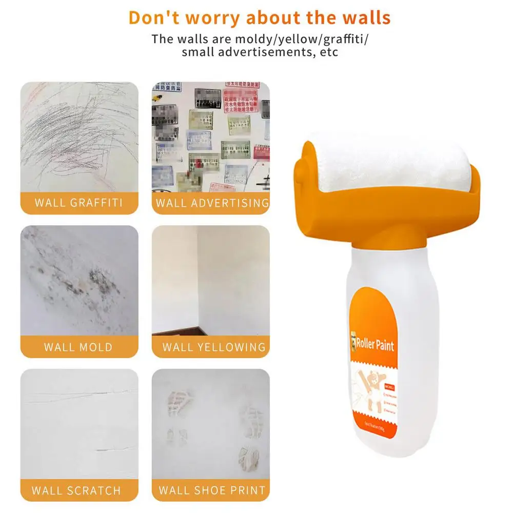 Description Picture 3 of item2 In 1 Wall Patching Paint Rolling Brush Portable water-based odorless latex paint wall roller Multi-Functional Wall Repair Tool
