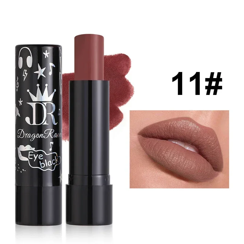 New 12 Colors Matte Lipsticks Waterproof Pink Black Blue Velvet Lipstick Long Lasting Makeup Lip Stick Halloween Cosmetics NEW
