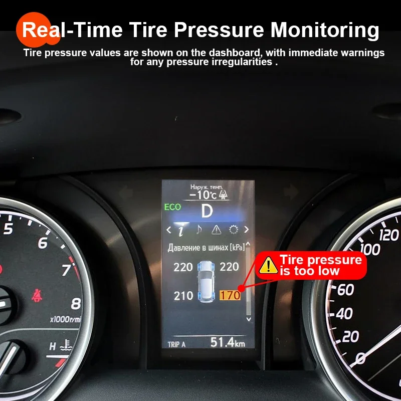 TPMS Tire Digital LCD Display Auto Security Alarm Tyre Pressure Monitor System For Toyota Camry