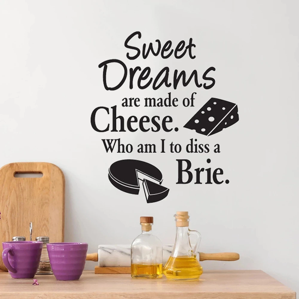 

Sweet Dreams Cheese Wall Decals Cake Shop Stickers Kids Children Room Decoration Murals Nursery Wallpaper Vinyl Poster DW13672