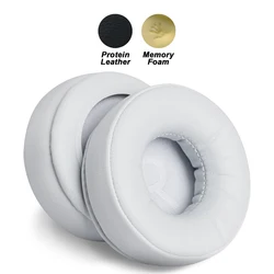 Premium Replacement Earphone Pads - Soft Mesh Memory Foam Protein Earpads Earmuffs (White leather Pro)