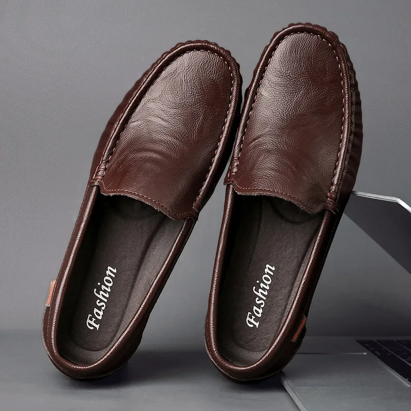 Breathable Genuine Leather Men Loafers Fashion Casual Business Driving Casual Shoes for Men Spring Autumn Male Shoes Leather Shoes