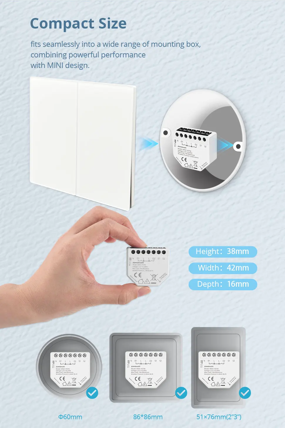 Mini WiFi Smart Relay Switch 1 Channel 2 Channels with Power Monitor Neutral Wir
