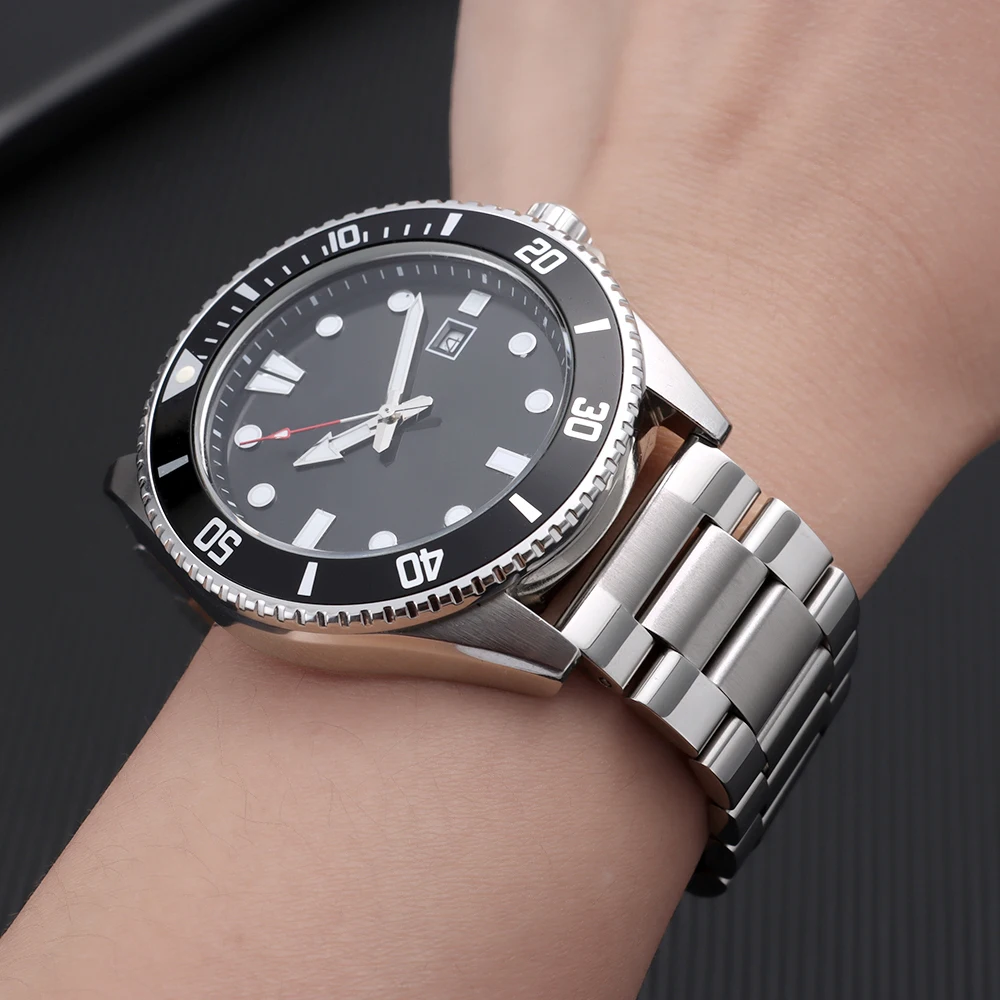 Universal Solid Stainless Steel Watch Band: Elegant Silver Bracelet with Tool