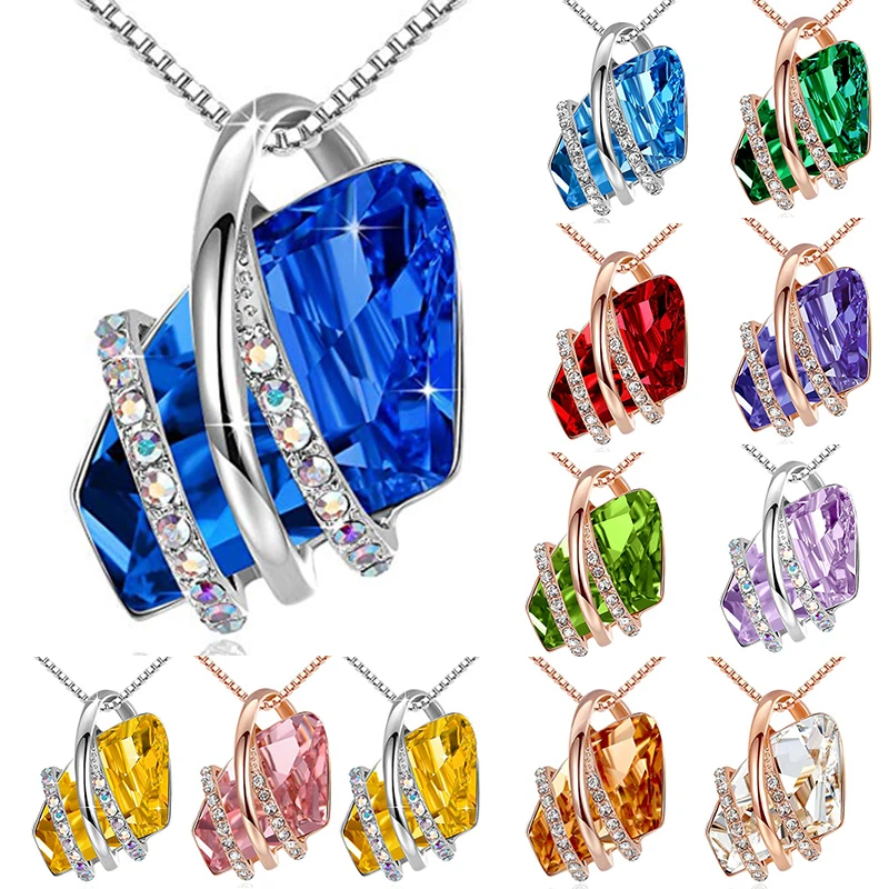 LuxuryJewelryCrystalBirthstoneChokerNecklaceforWomenTwineStone