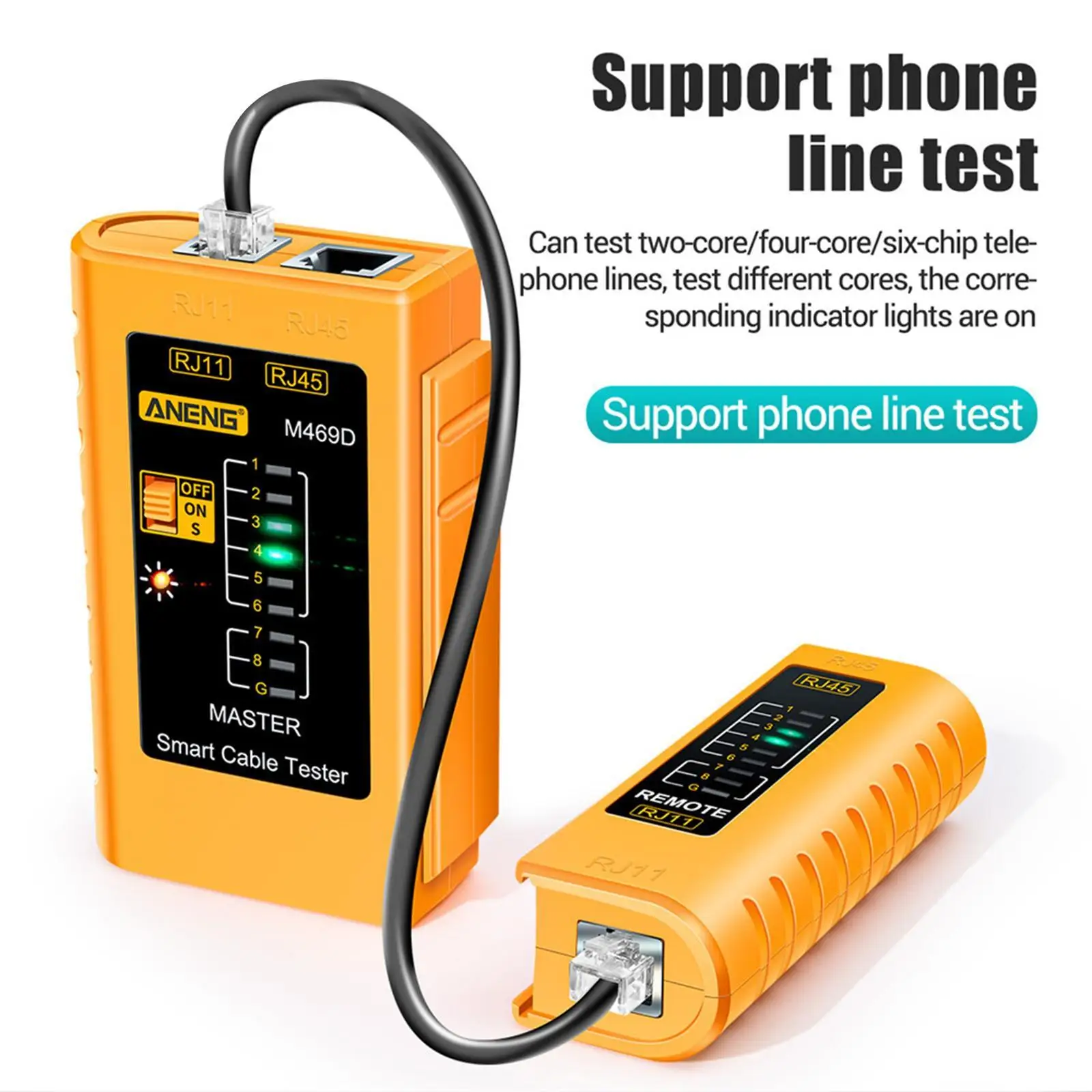 ANENG M469D RJ45 RJ11 Cable Lan Tester Network Cable Tester UTP LAN Cat5 Cat5E Cat6 Networking Repair Tool