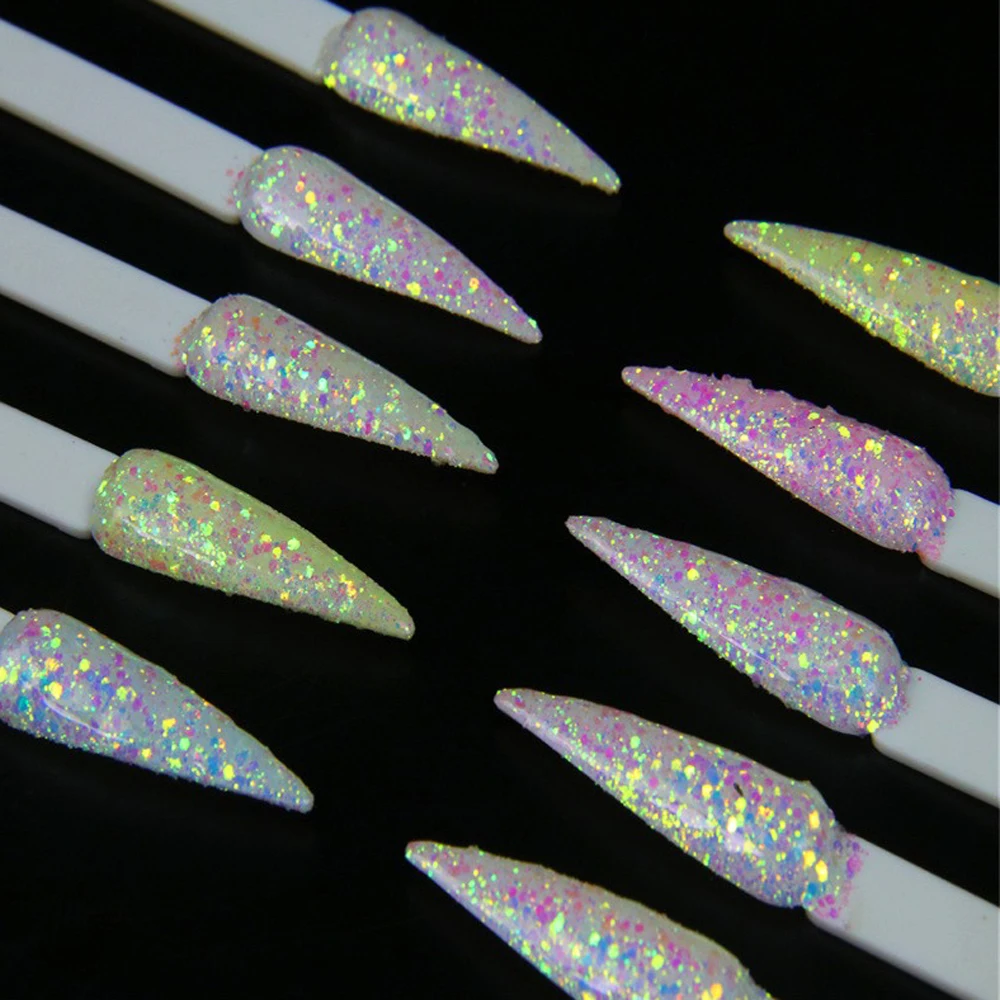 Nail Powder Nail Glitter Nail Decoration 10g UV Color Changing Glitter Mixed Nail Art Powder