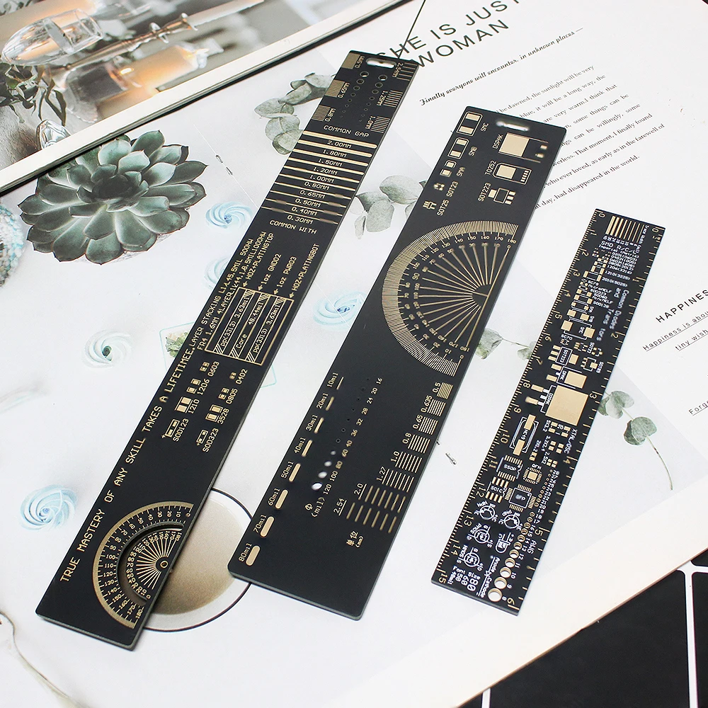 15CM/20CM/25CM PCB 눈금자 저항기, 커패시터, IC, SMD, 다이오드 및 트랜지스터 패키지, 아두이노 DIY용 다기능 측정 스케일