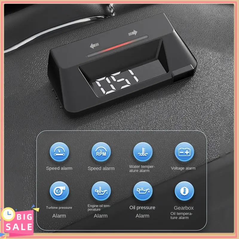1 Piece S100 Dual Display HUD Head-Up Display Black Plastic Vehicle Instrument Transmission Oil Temperature Monitoring