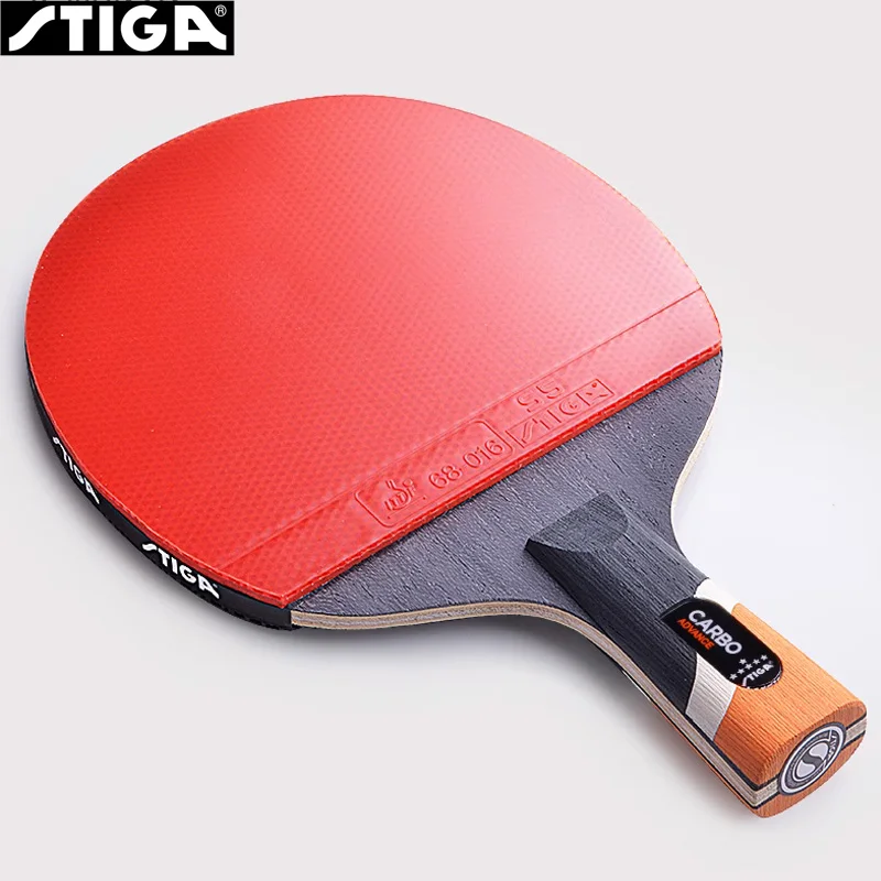 STIGA CARBO 6 Star Table Tennis Racket 5+2 Carbon Ping Pong Paddle for Advanced Fast Attack Both Side Non-sticky Rubbers