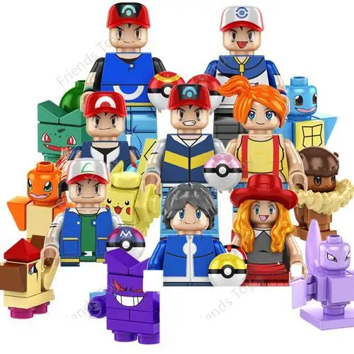 8 Pz/Set Pokemon Pikachu Charizard Eevee Mewtwo Anime Mini Man Blocks Figure