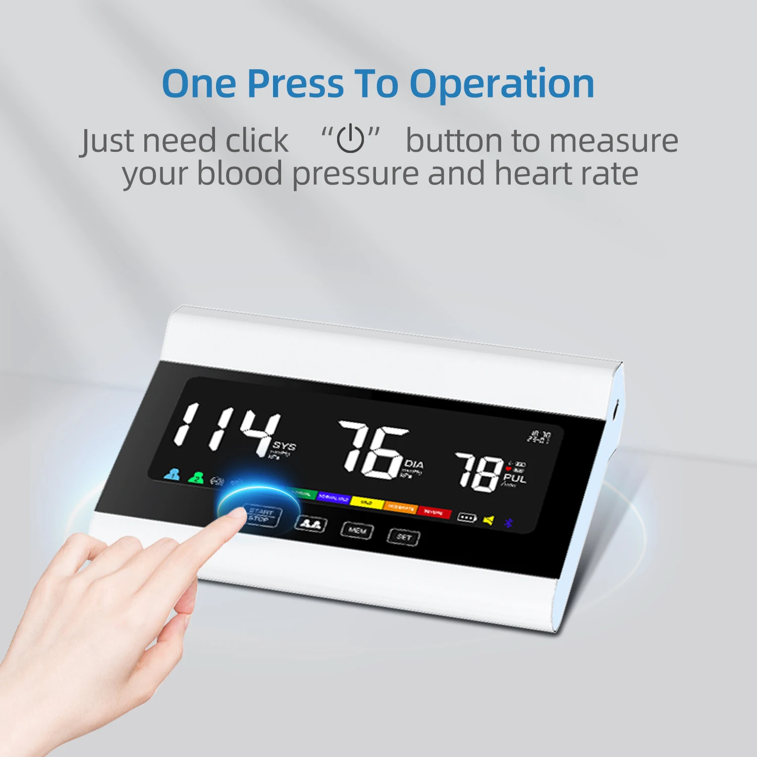 Voice Digital Blood Pressure Monitor Large Screen Rechargeable Automatic Tonometer Arm Sphygmomanometer Heart Rate Pulse Meters