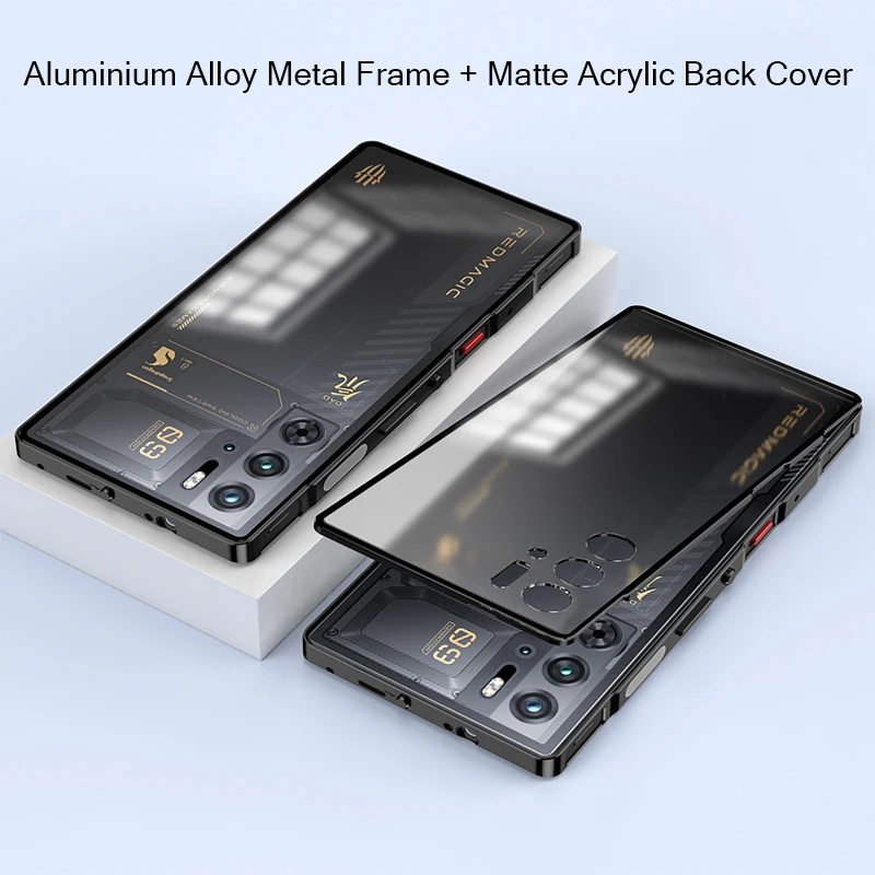 Aluminium Alloy Metal Frame Bumper with Matte Acrylic Back and Camera Lens Protector