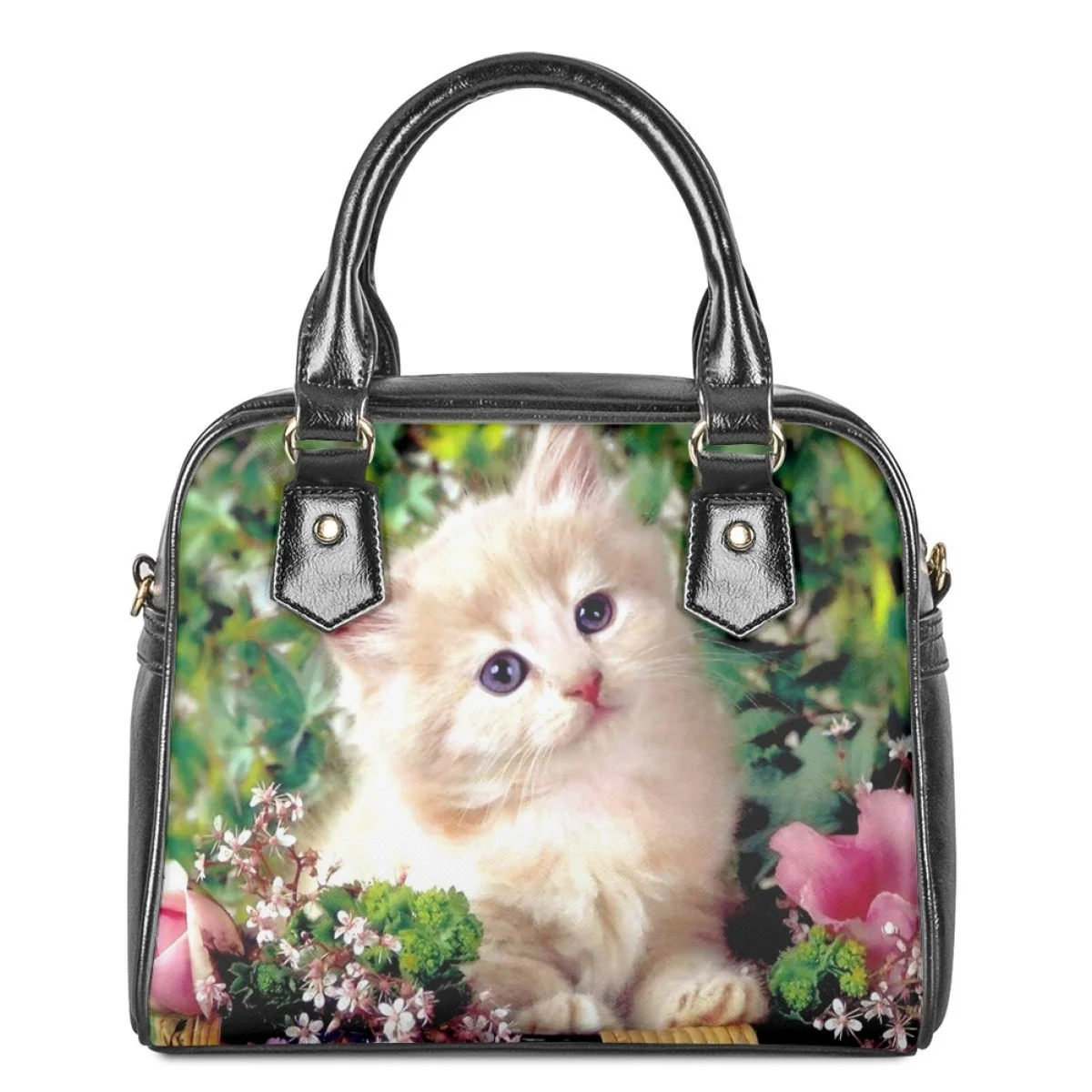 

Классическая популярная Милая Наплечная Сумка с принтом кошки для женщин, регулируемые повседневные дорожные сумки для покупок через плечо, модная сумка