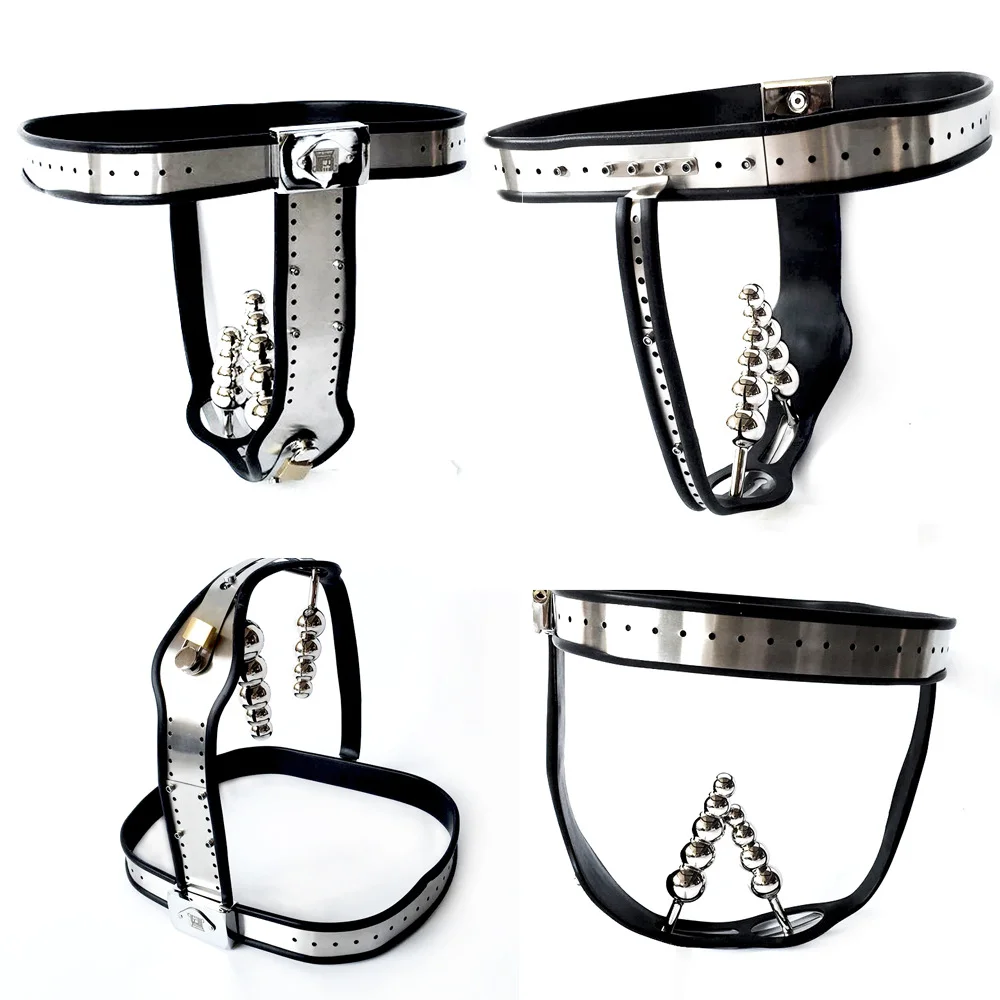 

Female Chastity Belt Stainless Steel Underwear Strapon Belt Lockable Pants Fetish BDSM Bondage Anal Plug Sex Toys For Women 18+