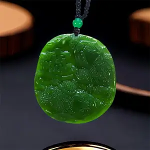 Green Real Jade Frog Pendant Necklace Natural Jasper Carved Jewelry Accessories Gift Vintage Luxury Stone Designer Chinese