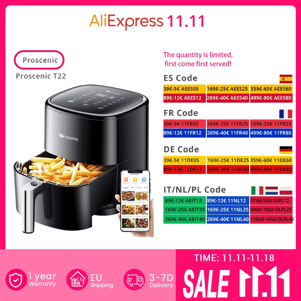 Air Fryer Proscenic T22 z EU za $71.28 / ~291zł