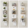 VASAGLE Corner Shelf Wall Mount, 5-Tier Floating Corner Bookshelf, Plant Shelf for Bedroom, Living Room, Bathroom, Home Office 5
